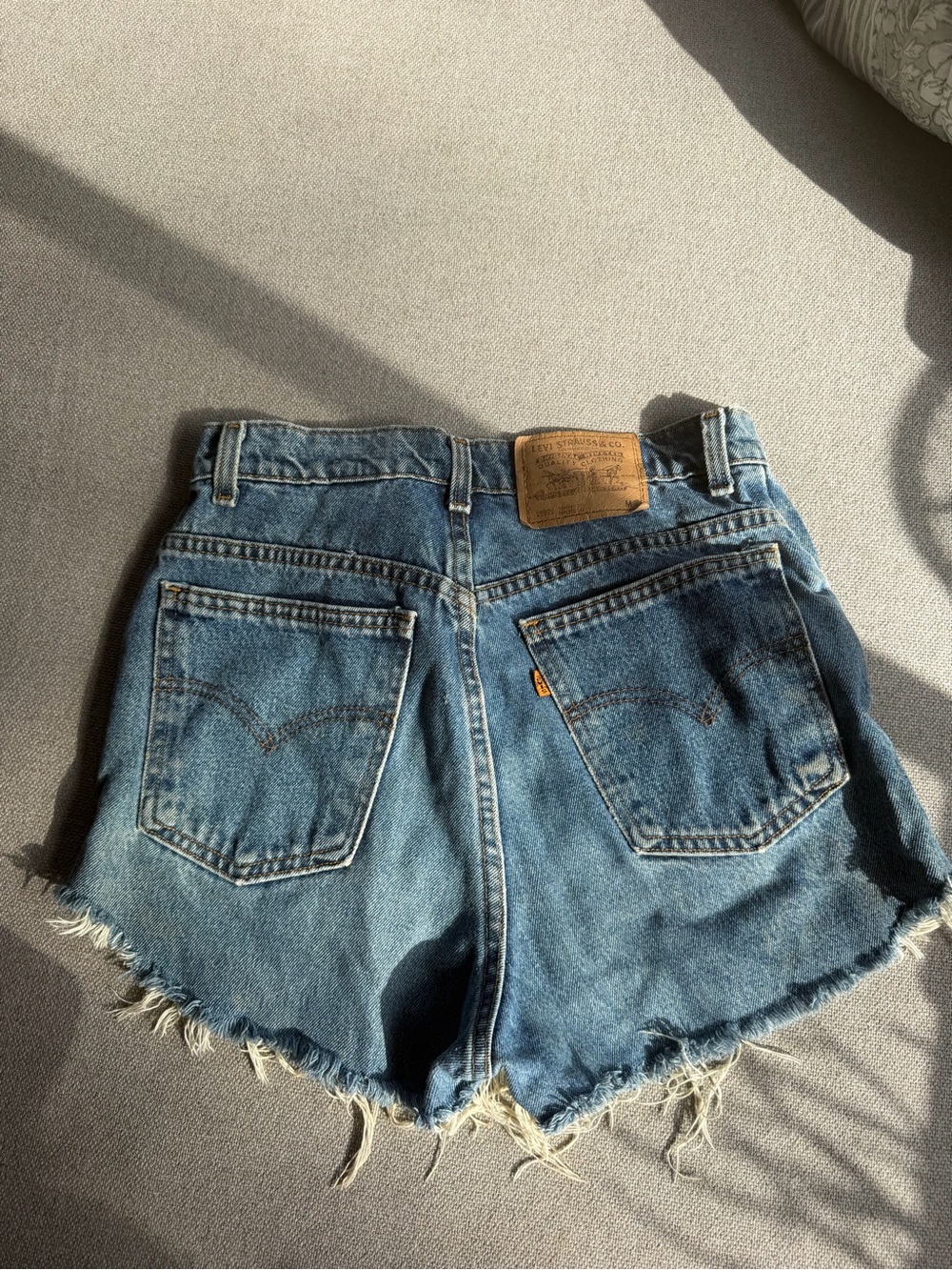Vintage Levi’s Orange Tag High-Rise Distressed Denim Shorts - Blue